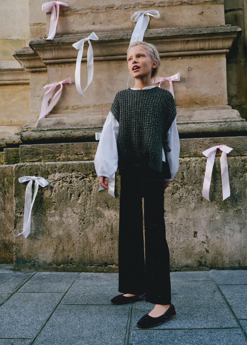 Mango Gilet maglia traforata lurex