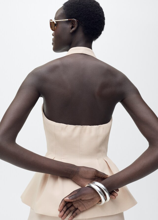 Mango Giletto Con Collo All'americana E Pinces