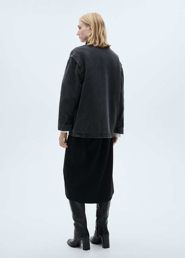 Mango Giubbotto Tasche Collo Velluto A Coste