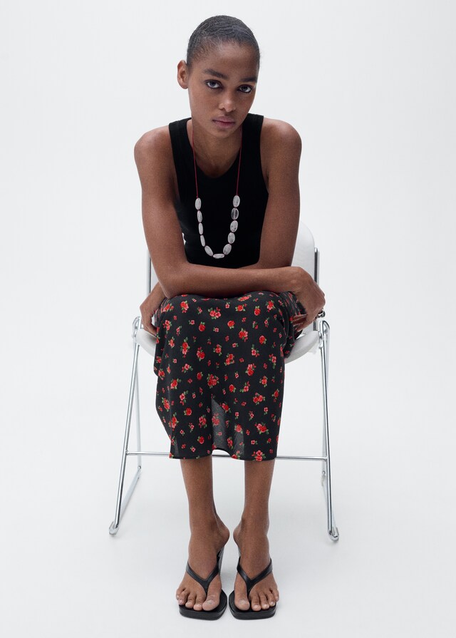 Mango Gonna Lunga A Fiori Svasata