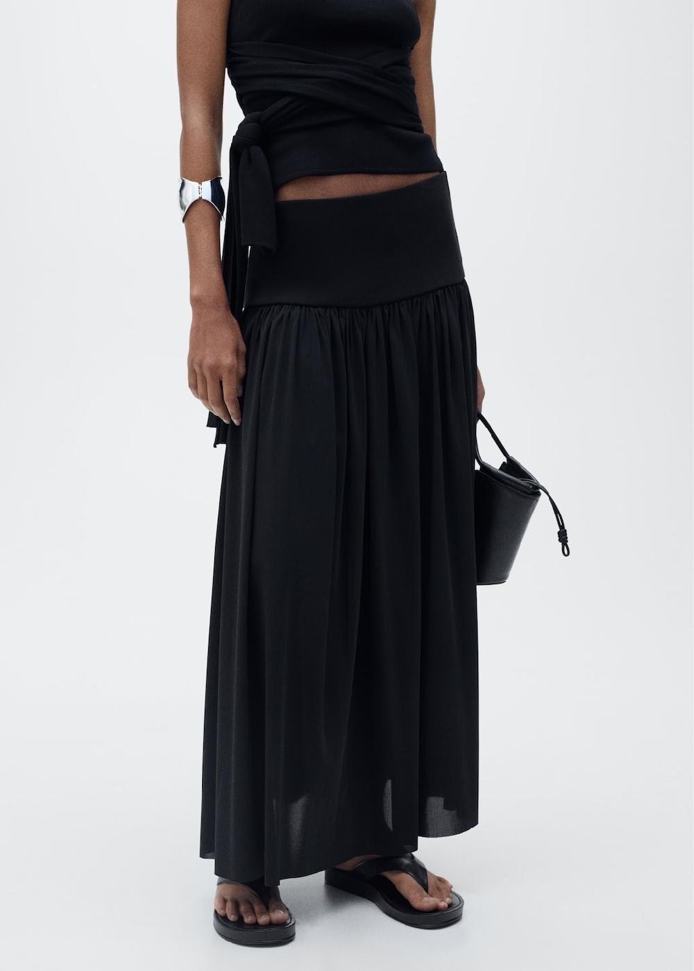 Mango Gonna lunga increspata