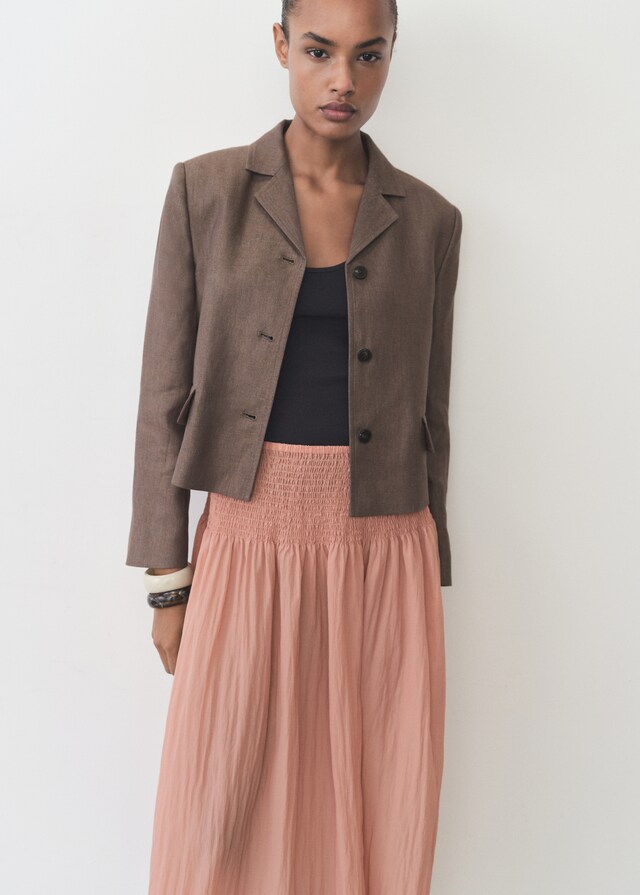 Mango Gonna Midi Inserto Increspato