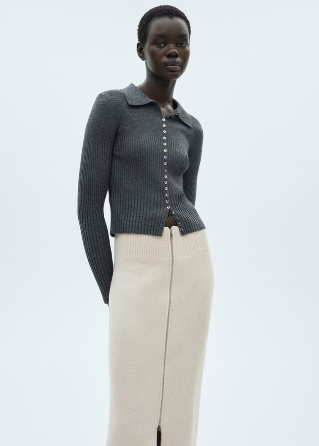 Mango Gonna Midi Maglia Zip