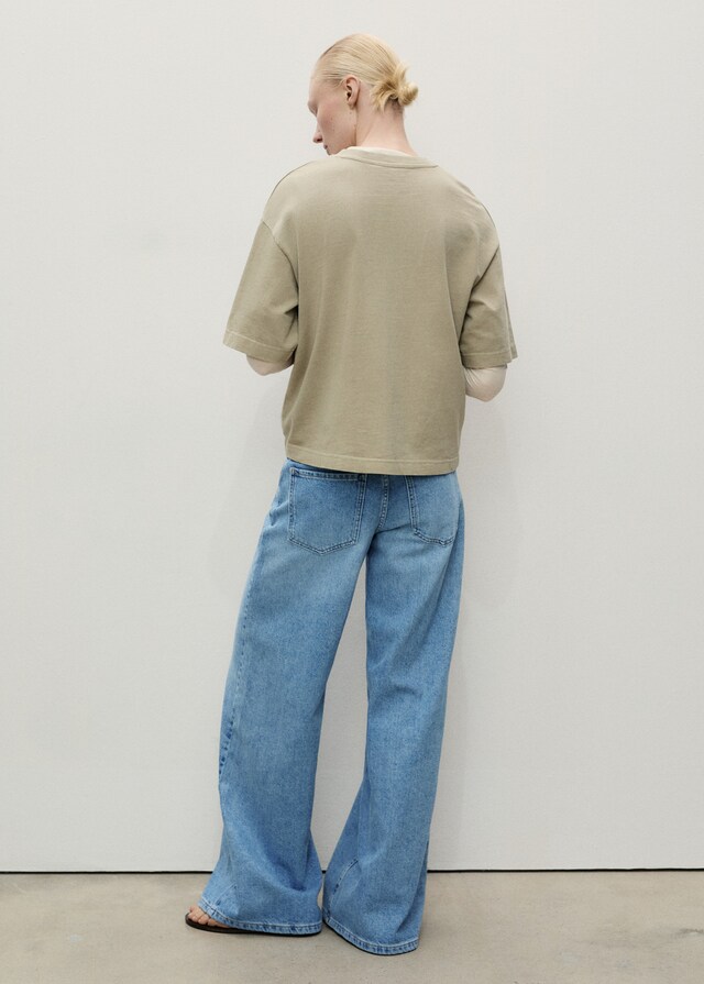 Mango Jeans A Gamba Larga A Vita Bassa Con Cintura