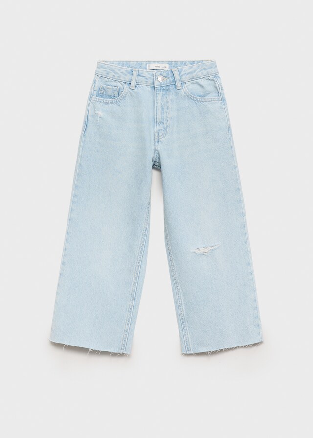 Mango Jeans Culotte Bordo Inferiore Sfilacciato
