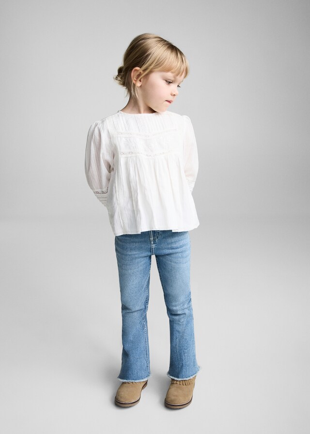 Mango Jeans Flare Bordo Sfilacciato