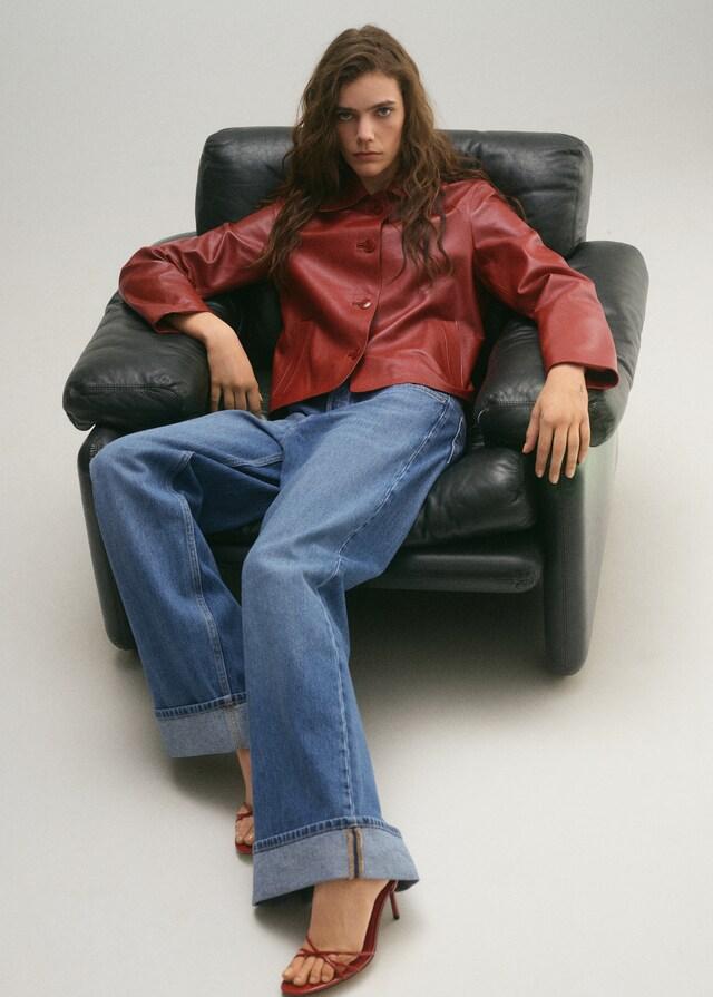 Mango Jeans Wideleg Bordo Inferiore Risvolto