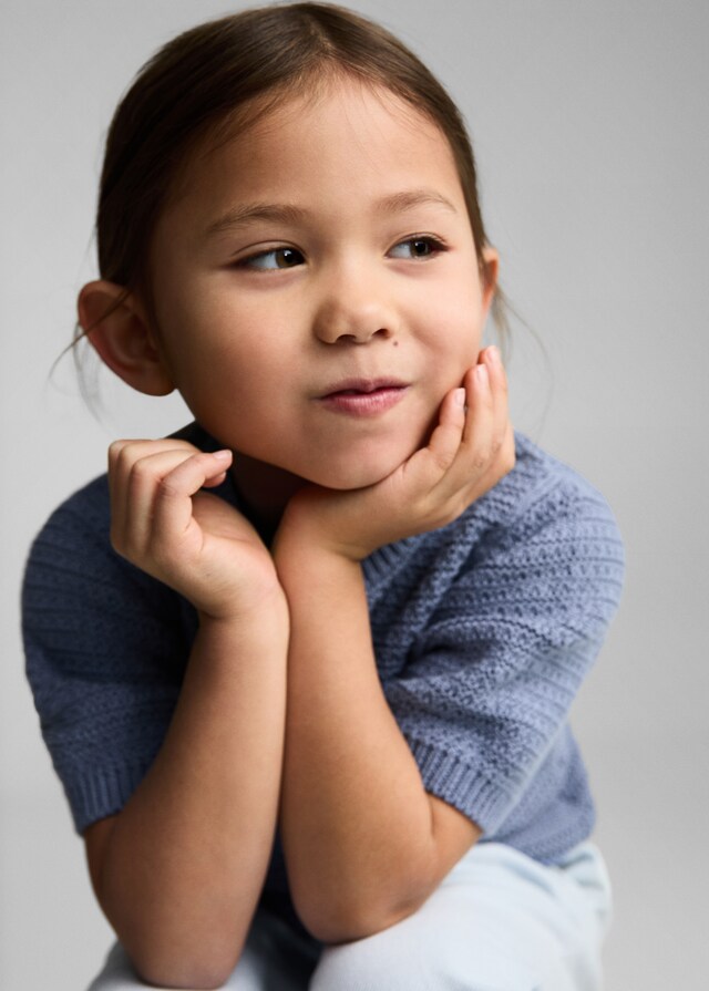 Mango Maglia Cotone A Maglia Manica Corta