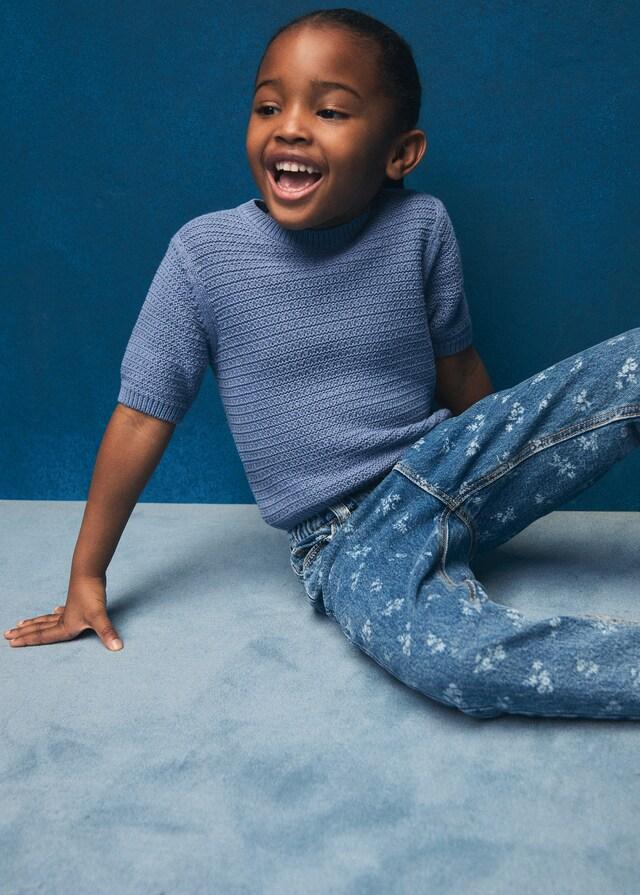 Mango Maglia Cotone A Maglia Manica Corta