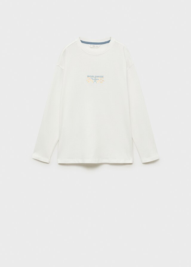 Mango Maglietta A Maniche Lunghe Stampata