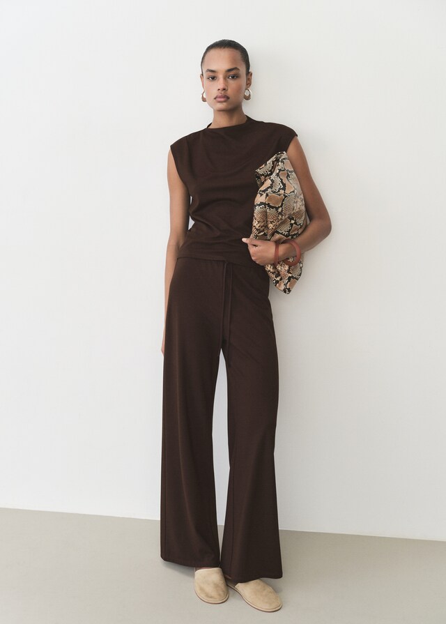 Mango Maglietta Collo Asimmetrico Increspature