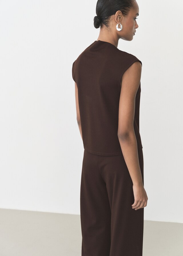 Mango Maglietta Collo Asimmetrico Increspature