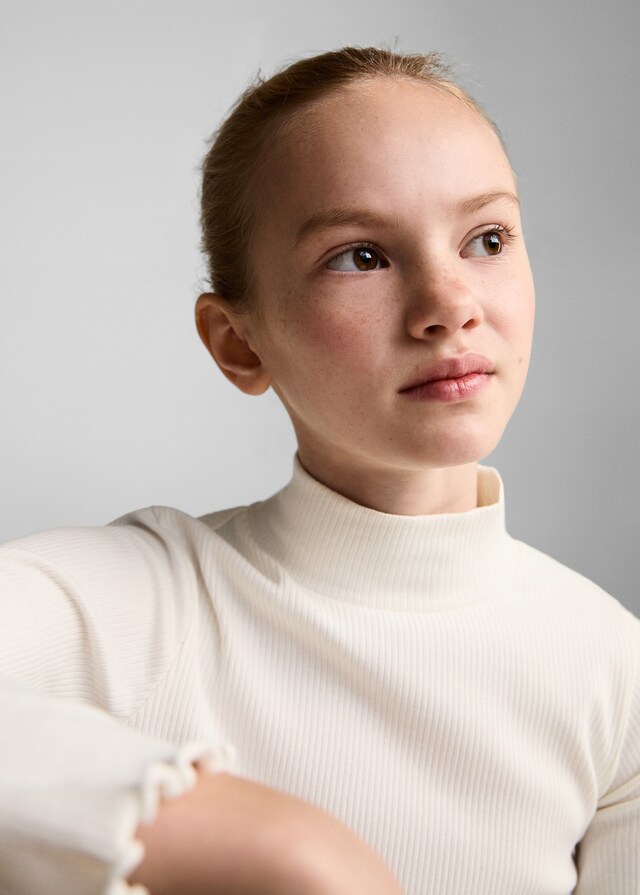 Mango Maglietta Coste Collo Alto