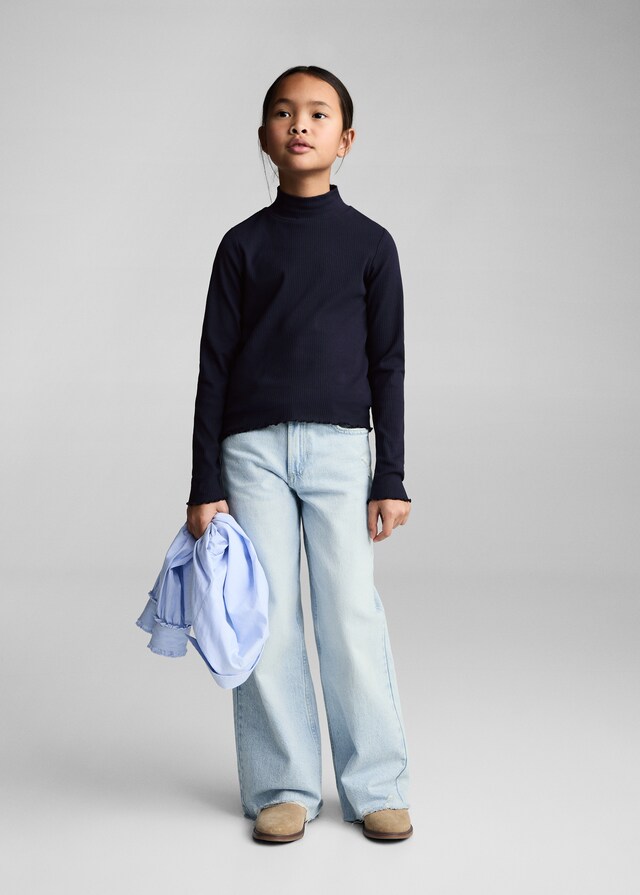 Mango Maglietta Coste Collo Alto