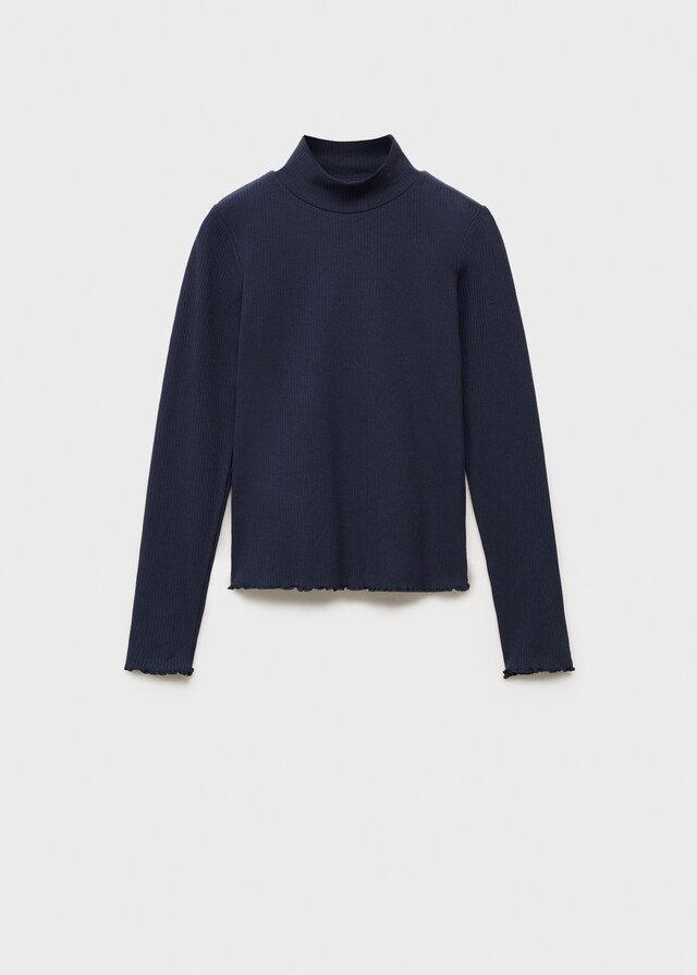 Mango Maglietta Coste Collo Alto