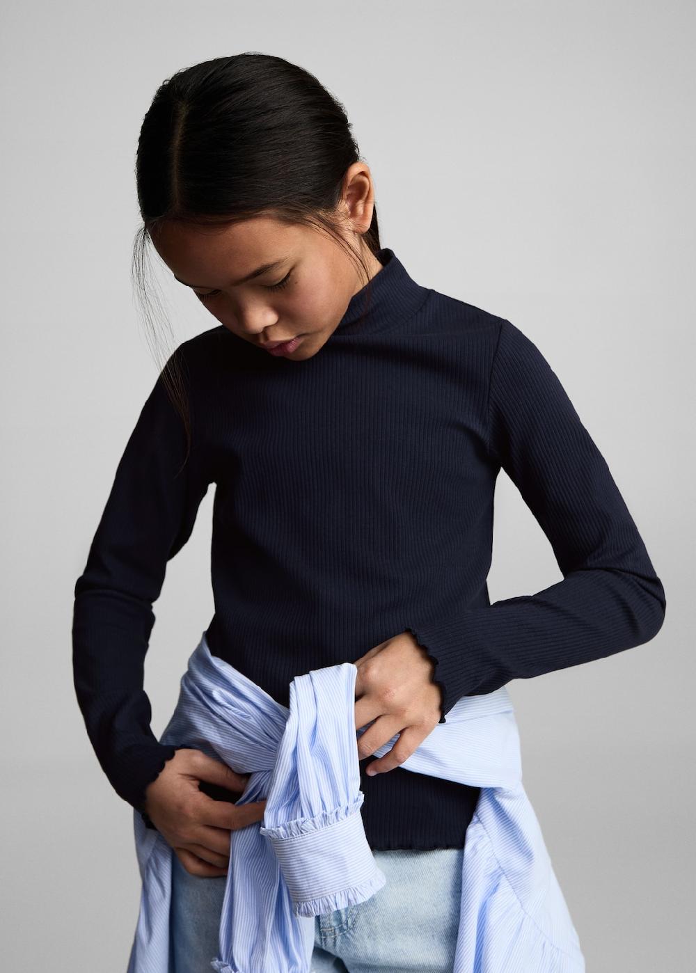 Mango Maglietta coste collo alto