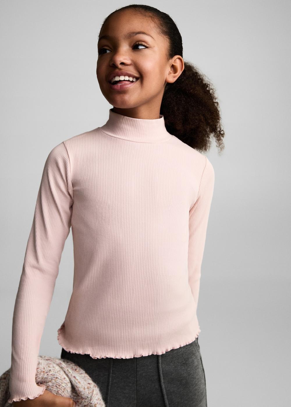 Mango Maglietta coste collo alto