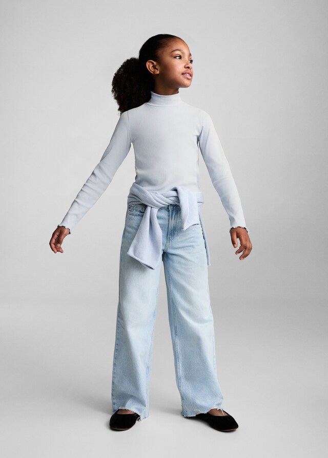 Mango Maglietta Coste Collo Alto