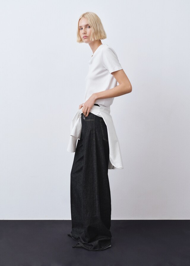 Mango Maglietta Cotone Collo A V