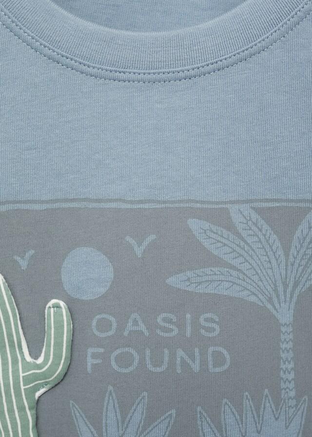 Mango Maglietta Cotone Con Disegno In Rilievo