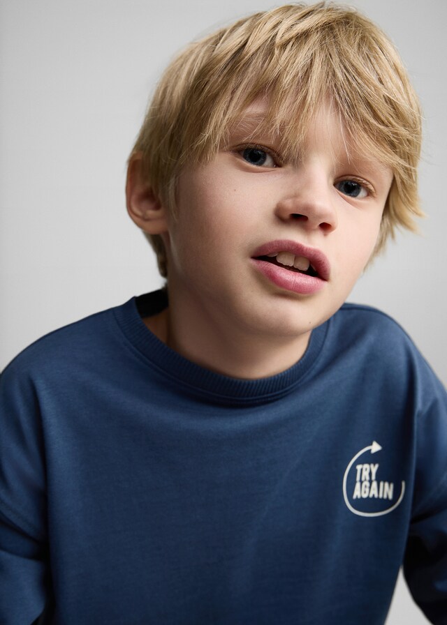 Mango Maglietta Cotone Messaggio