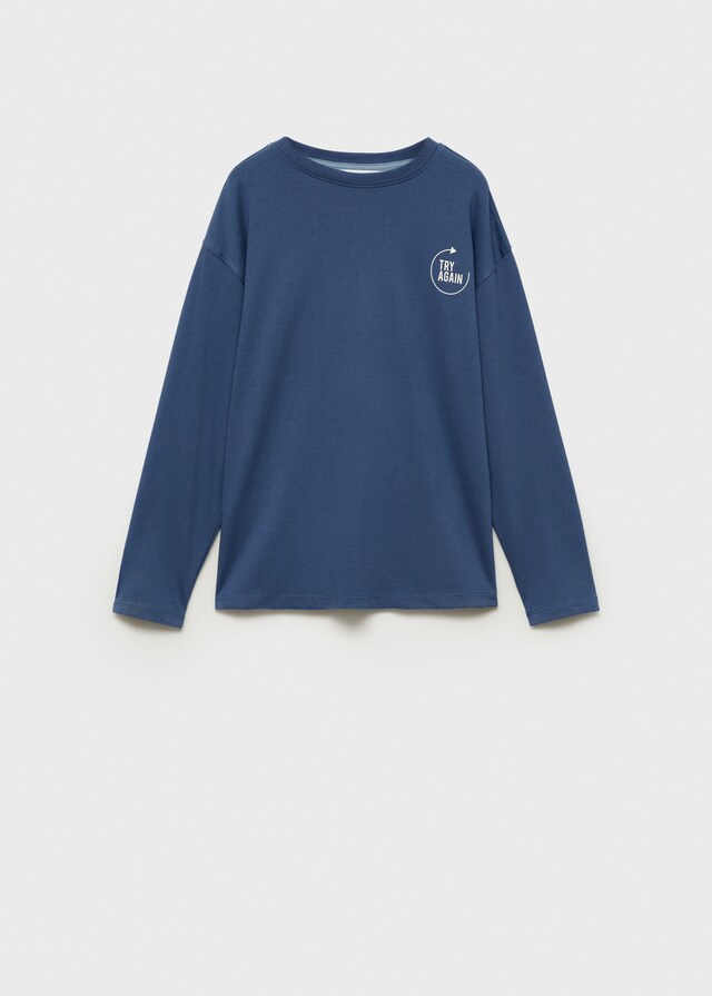 Mango Maglietta Cotone Messaggio