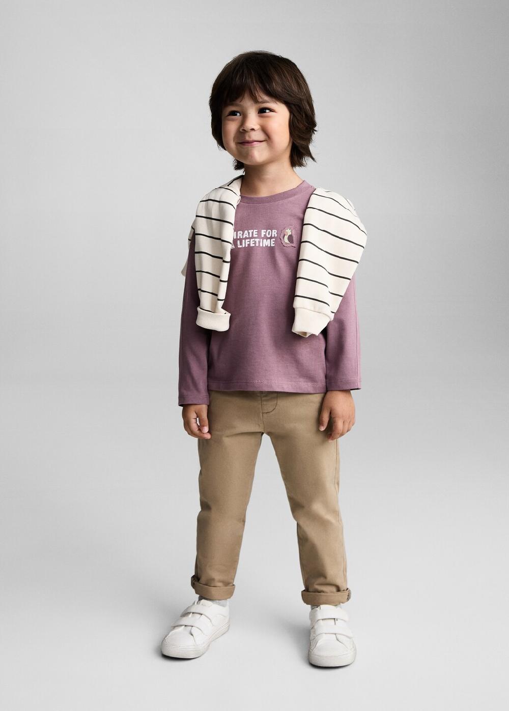 Mango Maglietta cotone messaggio