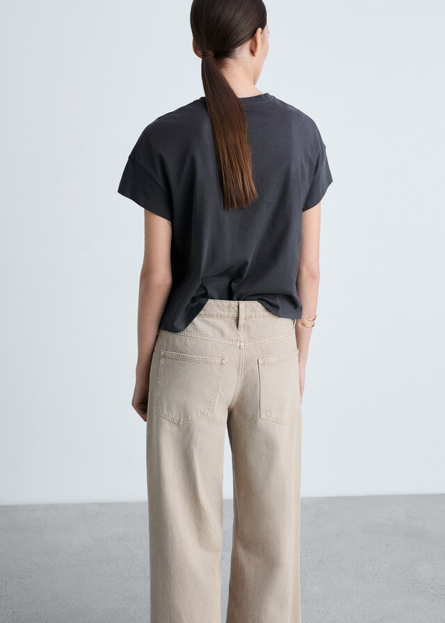 Mango Maglietta Cotone Messaggio Stampato