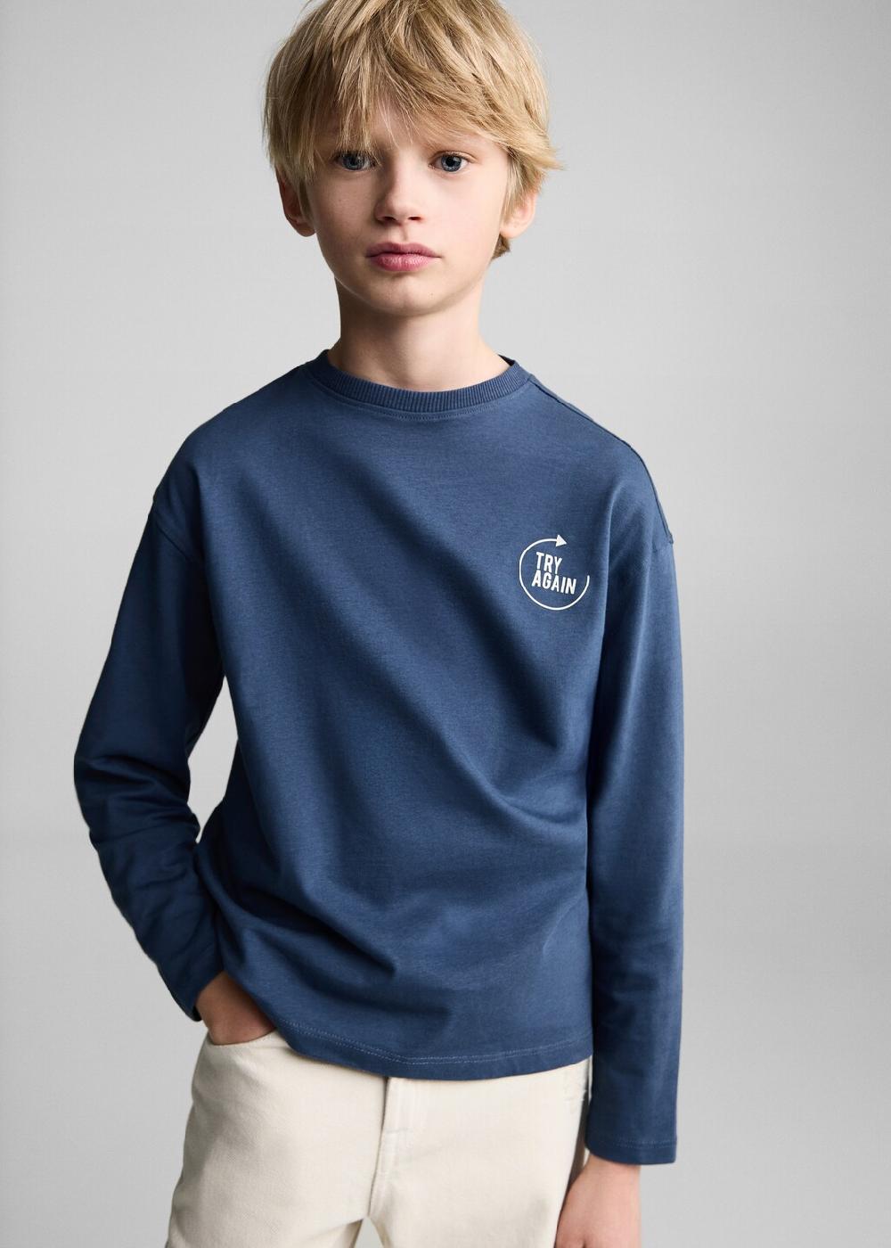 Mango Maglietta cotone messaggio