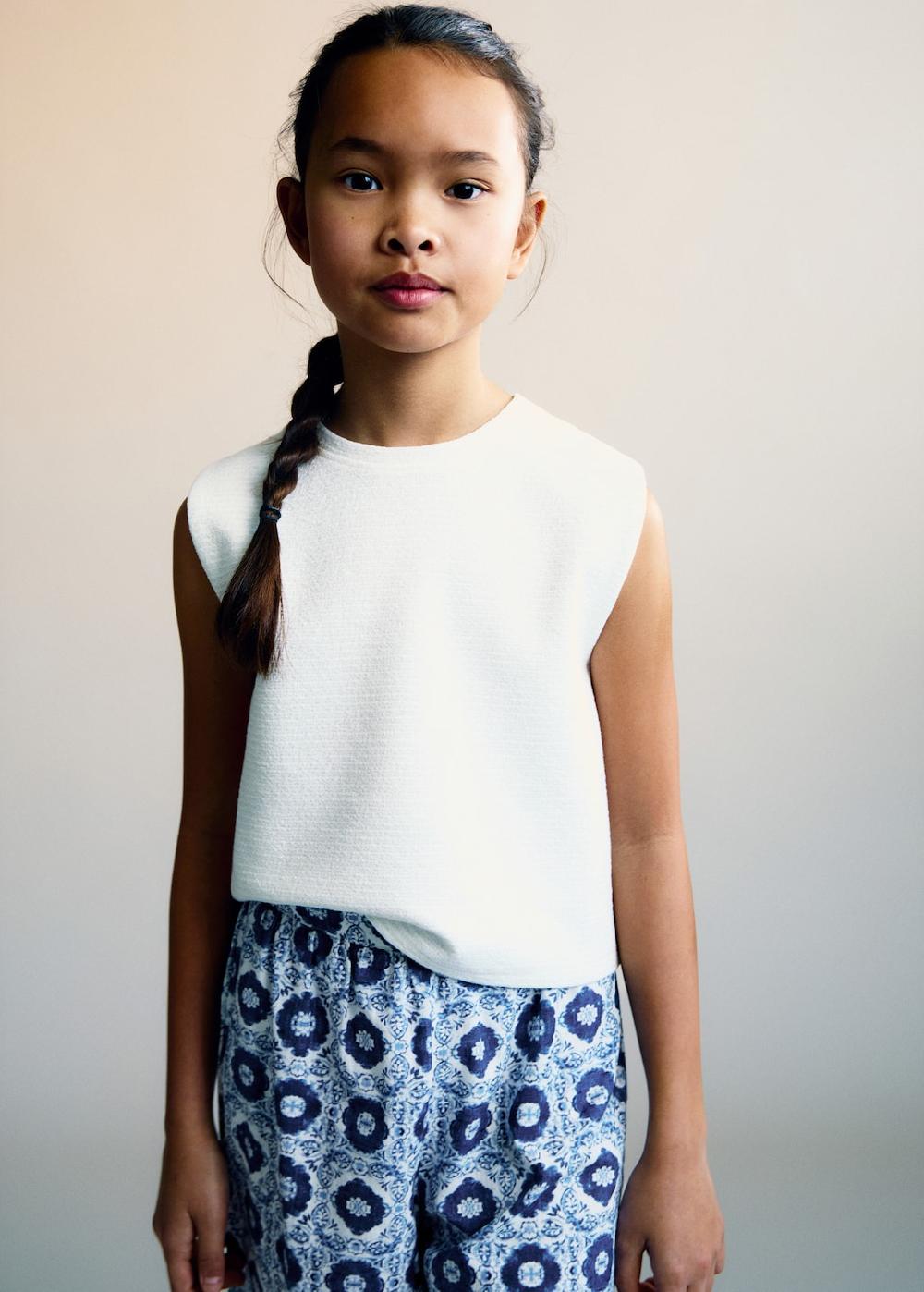 Mango Maglietta cotone texture