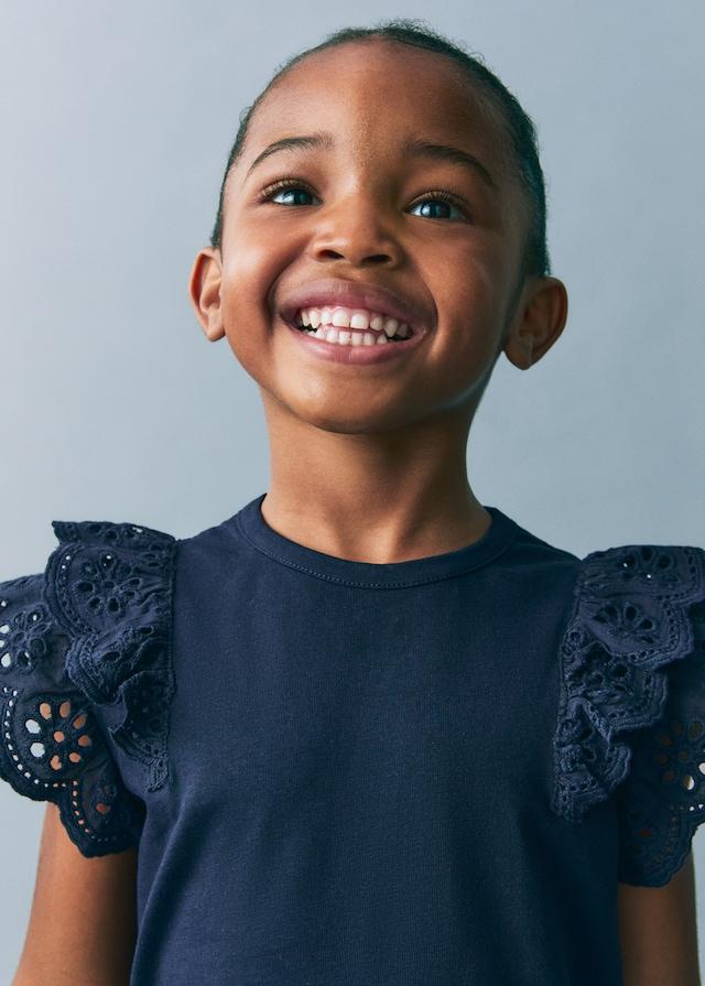 Mango Maglietta Cotone Volant