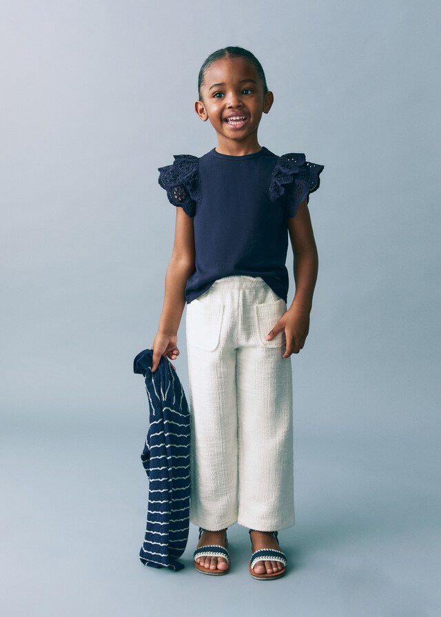 Mango Maglietta Cotone Volant