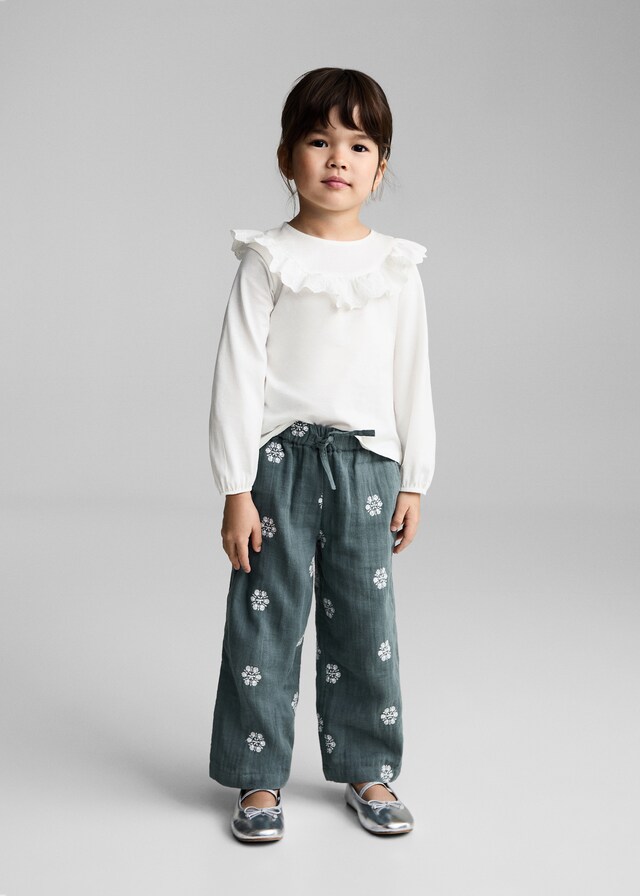 Mango Maglietta Cotone Volant