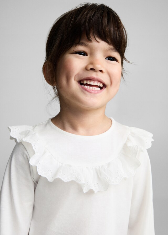 Mango Maglietta Cotone Volant