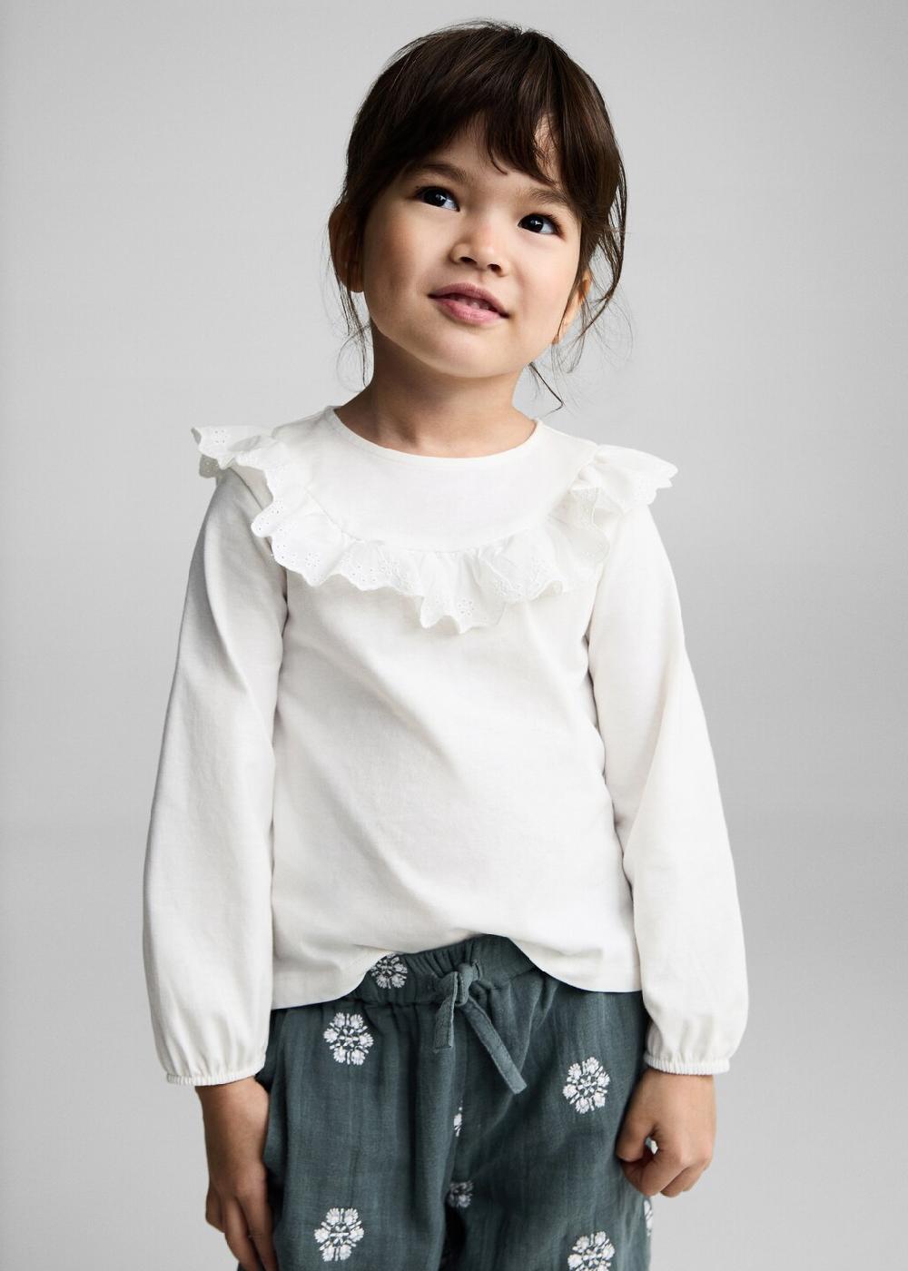 Mango Maglietta cotone volant