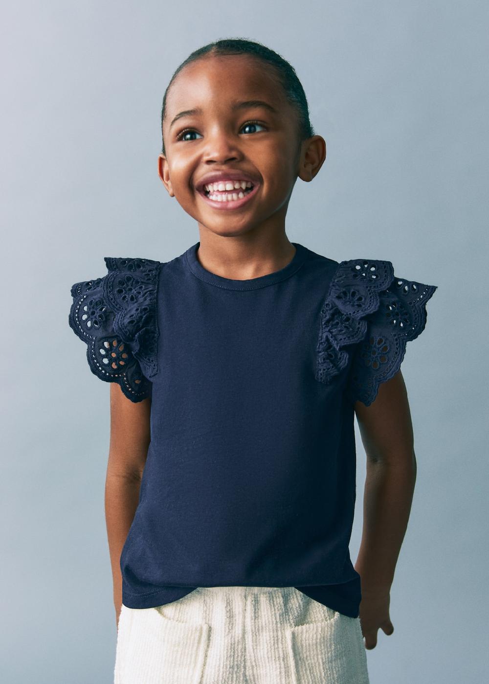 Mango Maglietta cotone volant