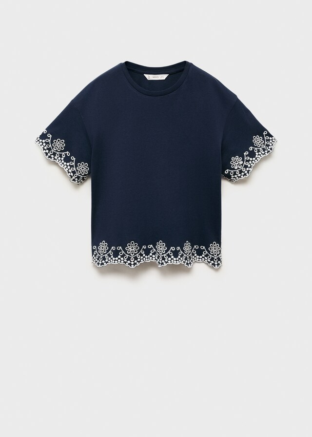 Mango Maglietta Dettagli Ricamati