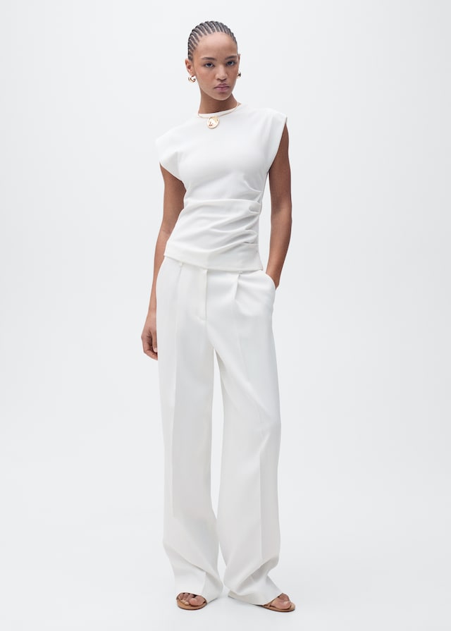 Mango Maglietta Drappeggiata Senza Maniche