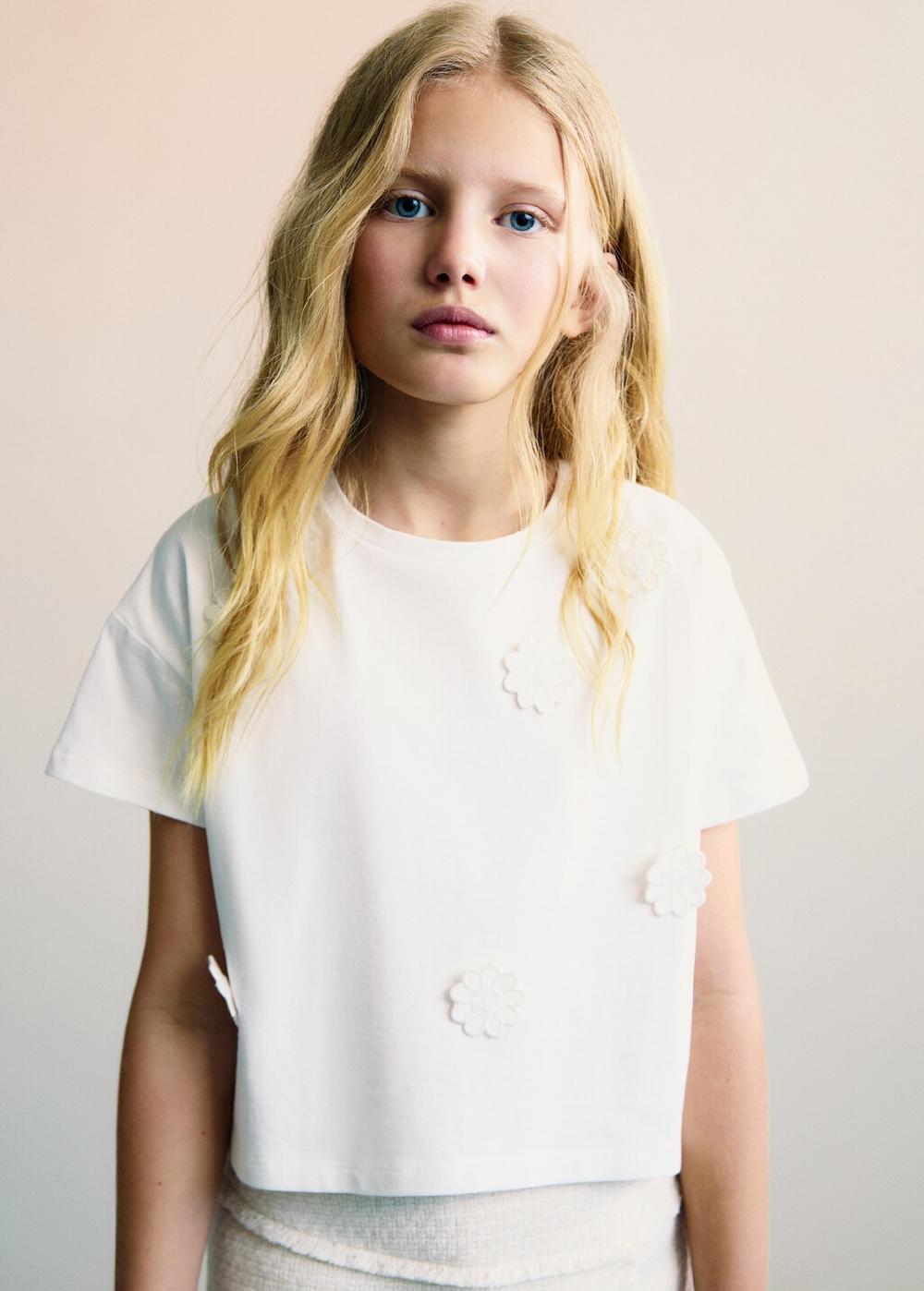 Mango Maglietta fiori cotone