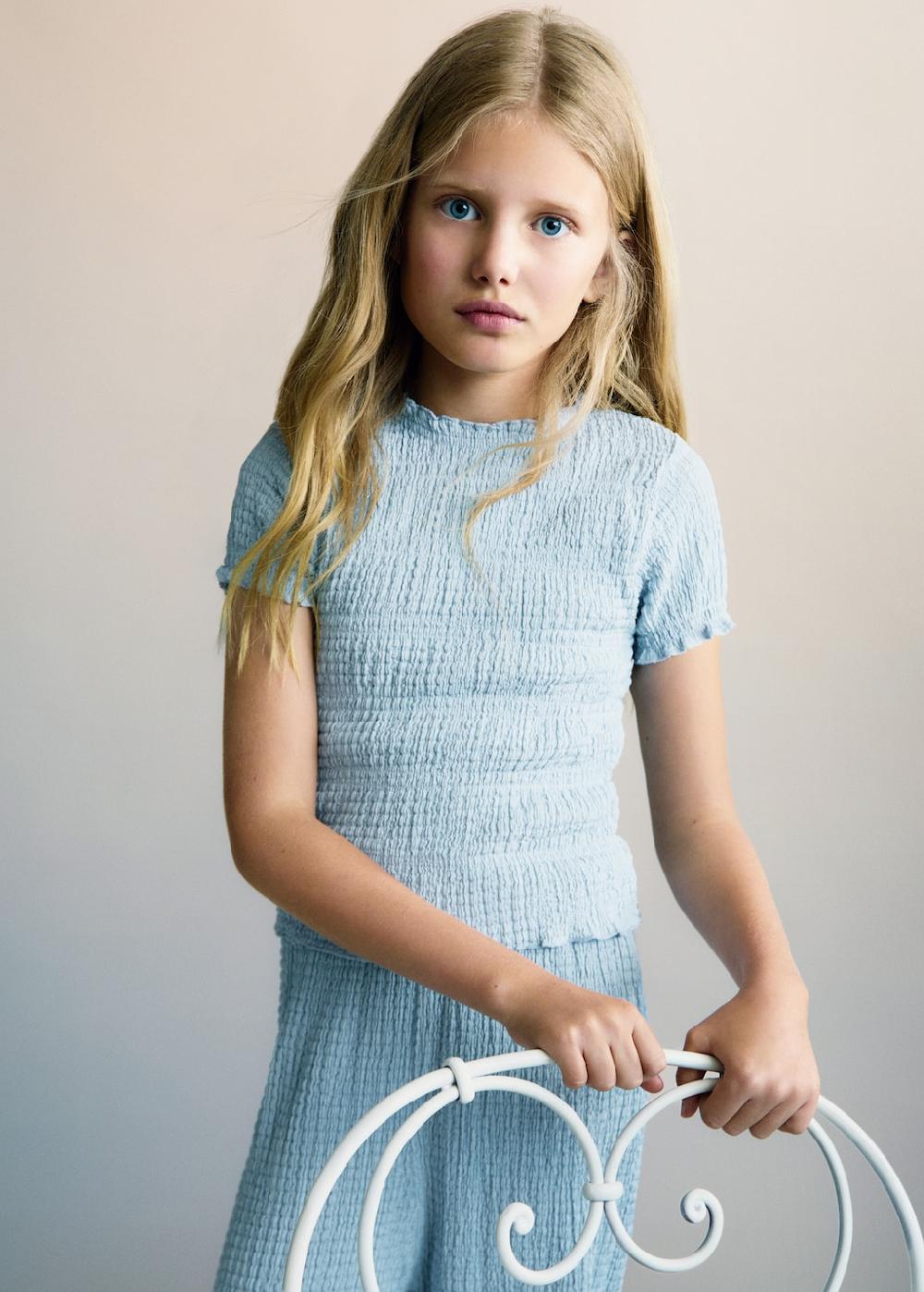 Mango Maglietta increspata maniche corte