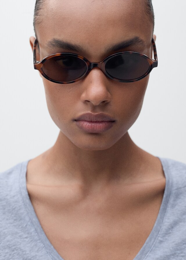 Mango Maglietta Lino Collo A V