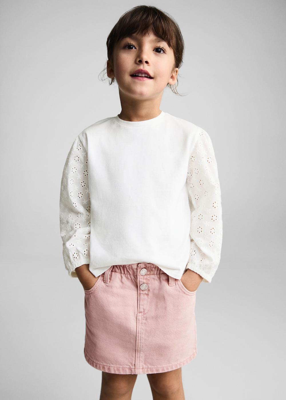 Mango Maglietta manica ricamata