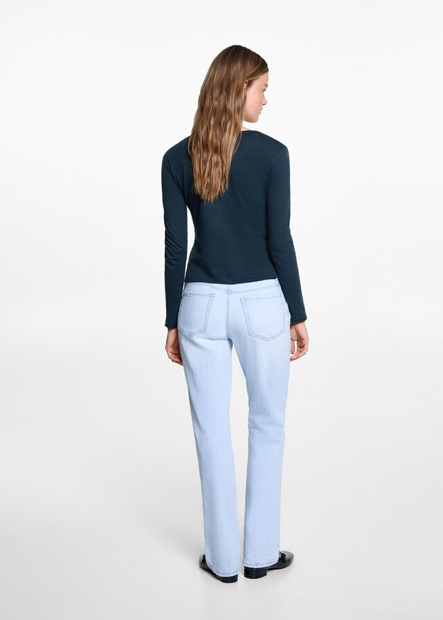 Mango Maglietta Maniche Lunghe Bottoni