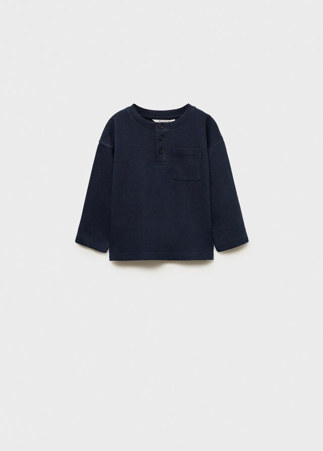 Mango Maglietta Maniche Lunghe Bottoni