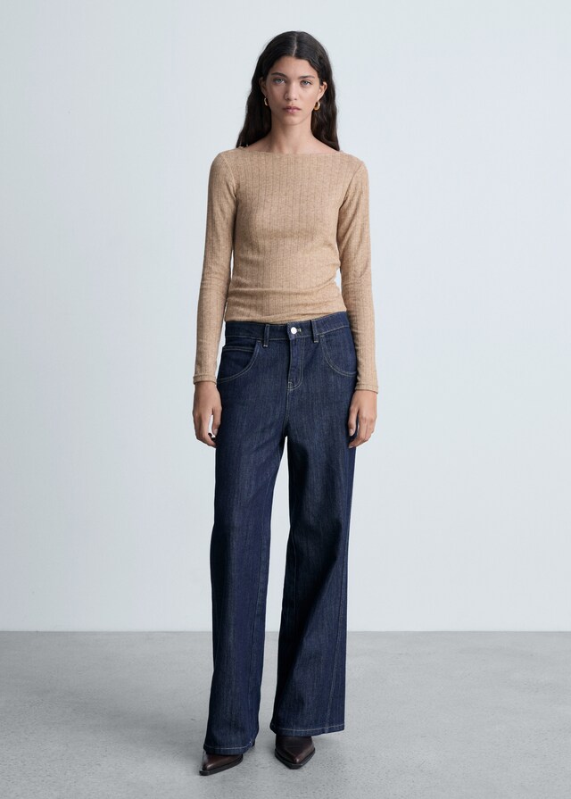 Mango Maglietta Maniche Lunghe Pointelle