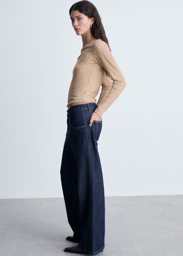 Mango Maglietta Maniche Lunghe Pointelle