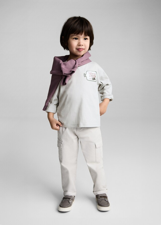 Mango Maglietta Messaggio Applicazione Decorativa