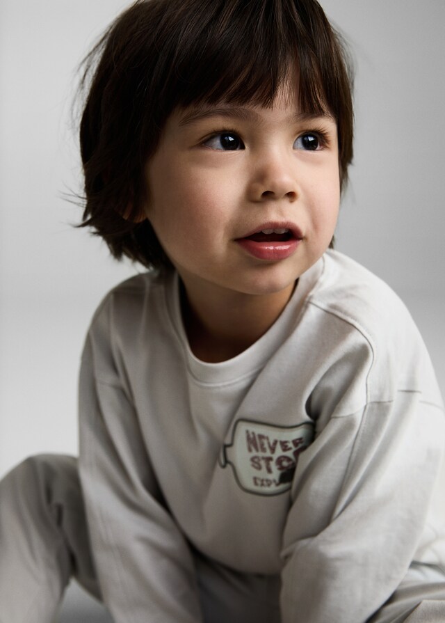 Mango Maglietta Messaggio Applicazione Decorativa