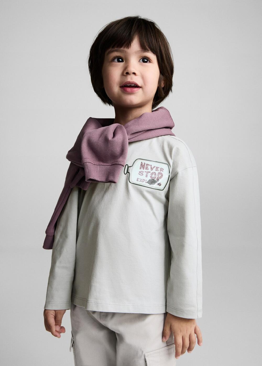 Mango Maglietta messaggio applicazione decorativa