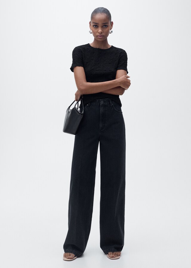 Mango Maglietta Misto Cotone Texture